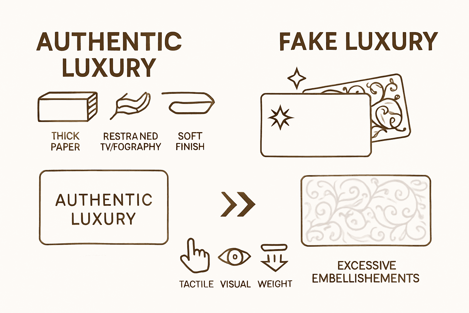 Infographic authentic vs fake luxury card features