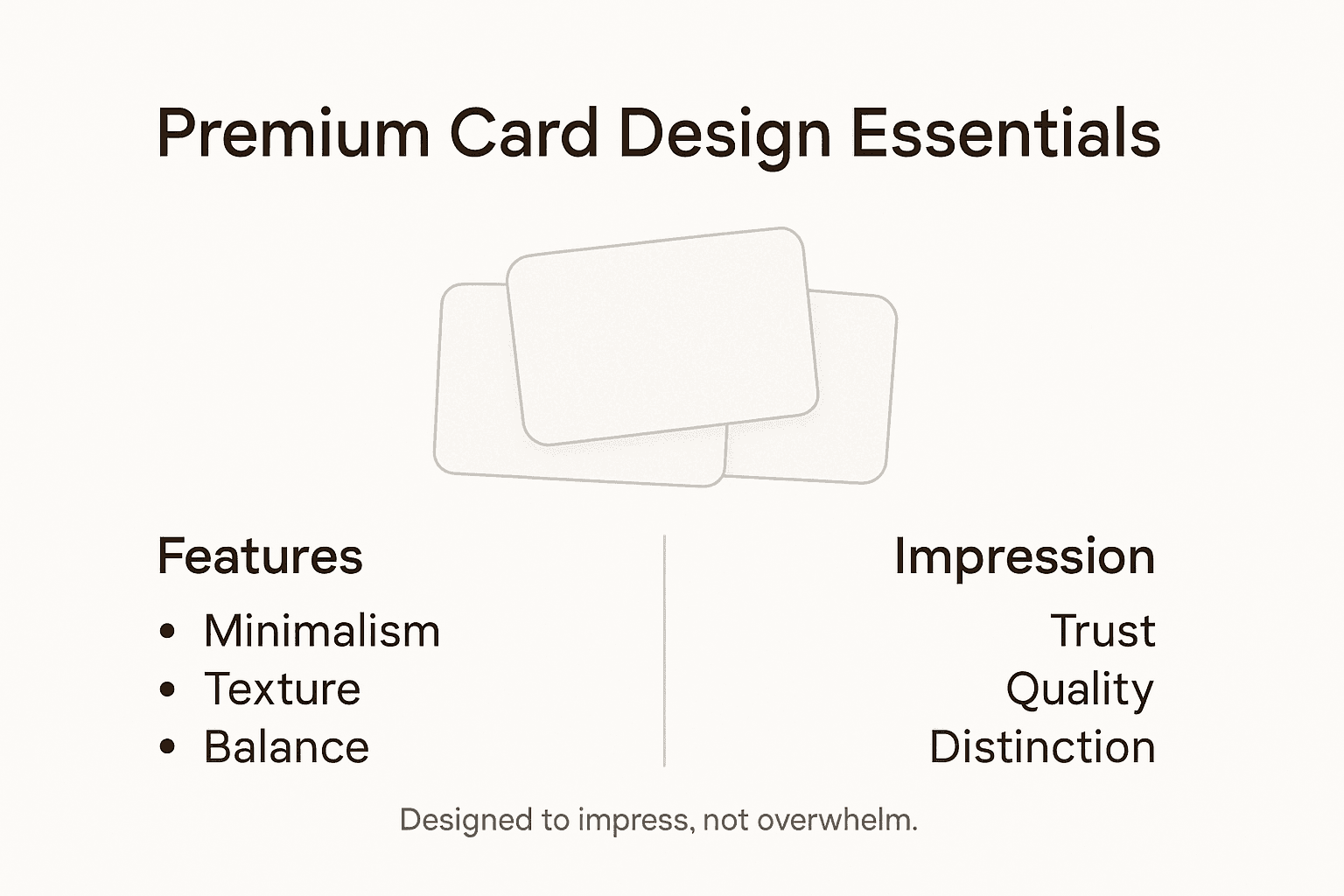 Infographic showing premium card design essentials