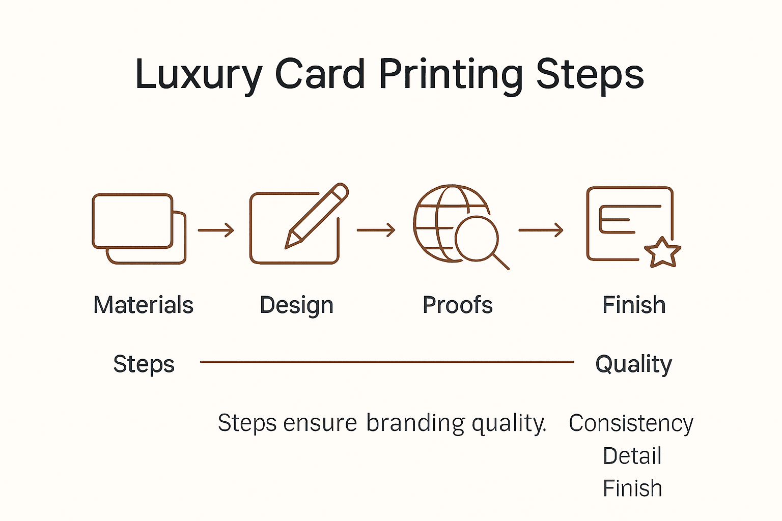Infographic showing luxury card process stages