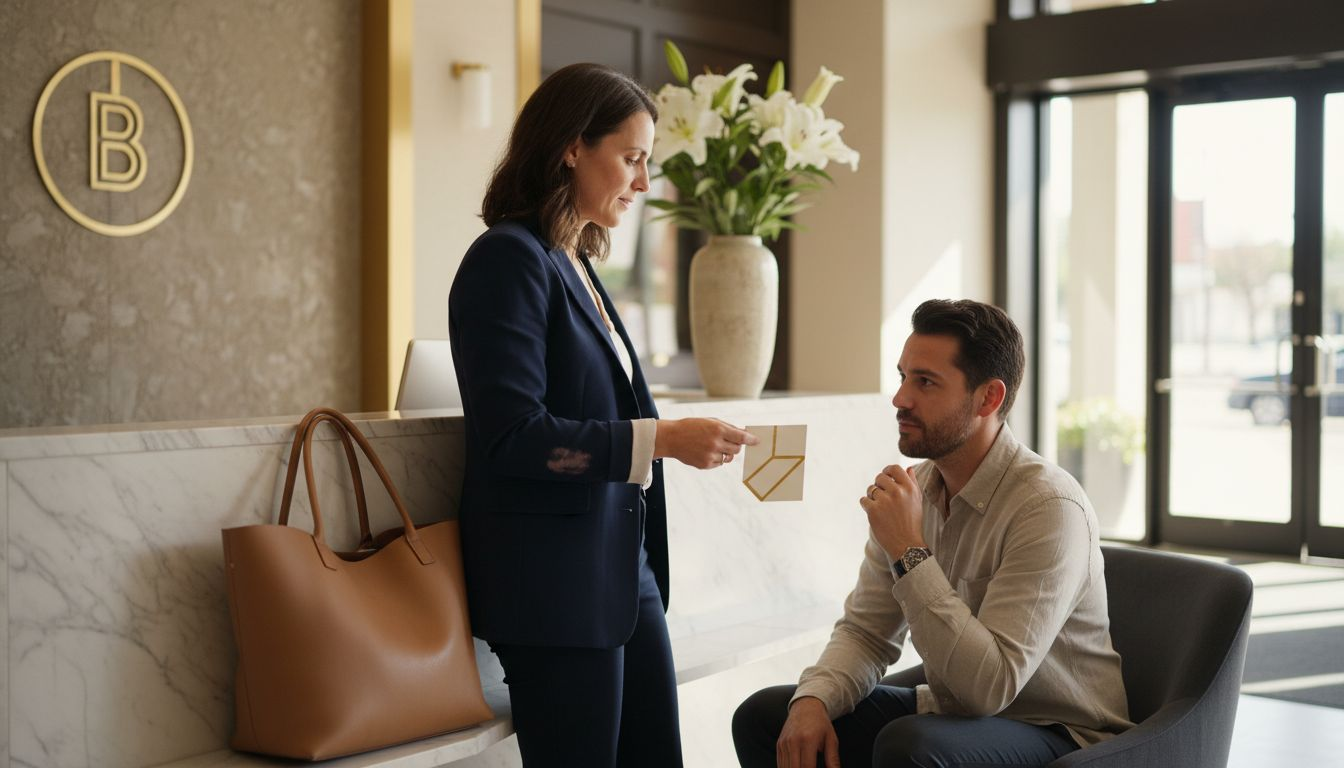 Consultant sharing custom business card