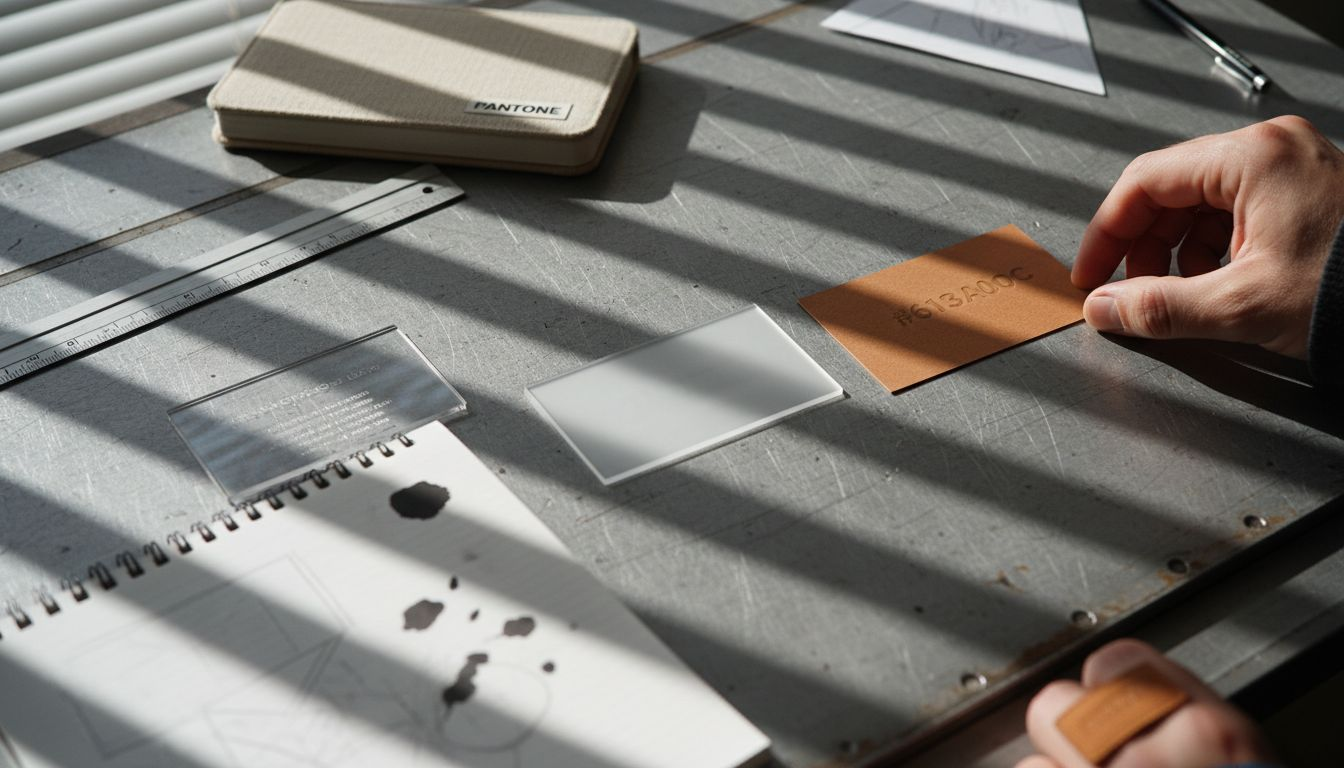 Clear frosted colored plastic cards display