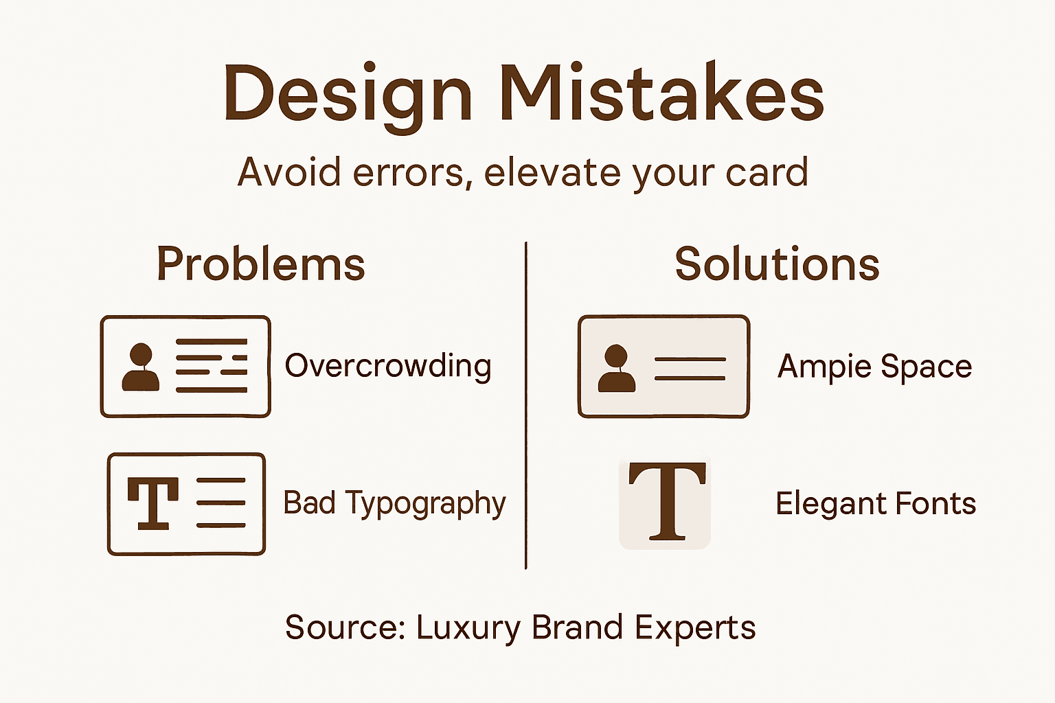 Infographic showing design mistakes and solutions