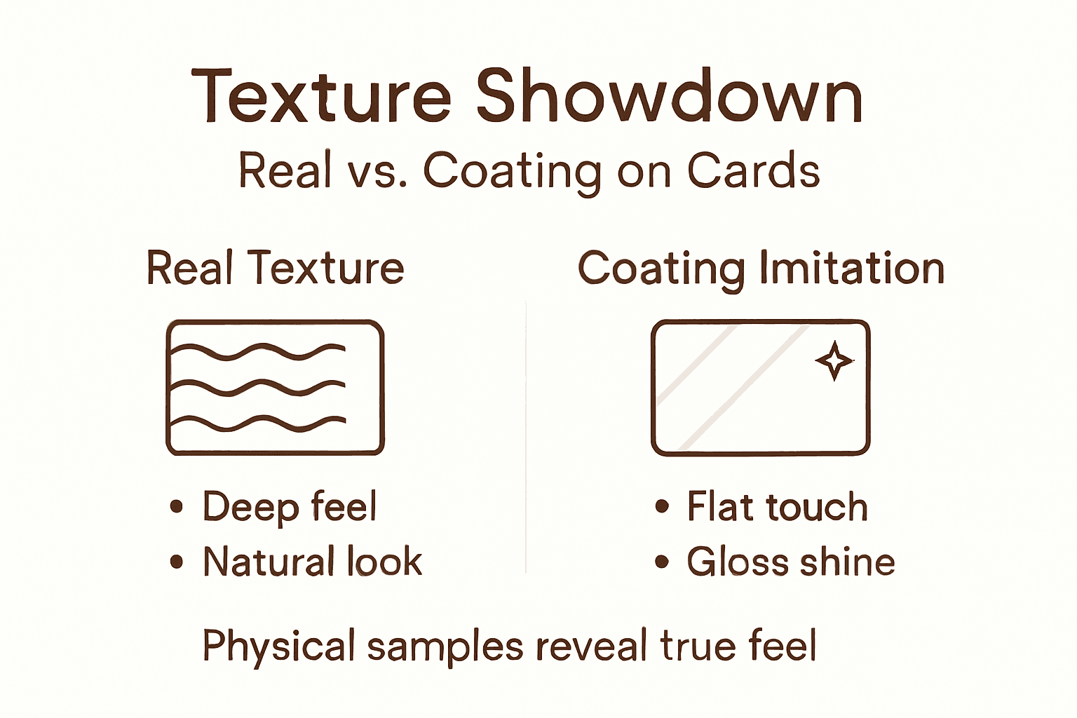 Infographic real vs imitation card textures