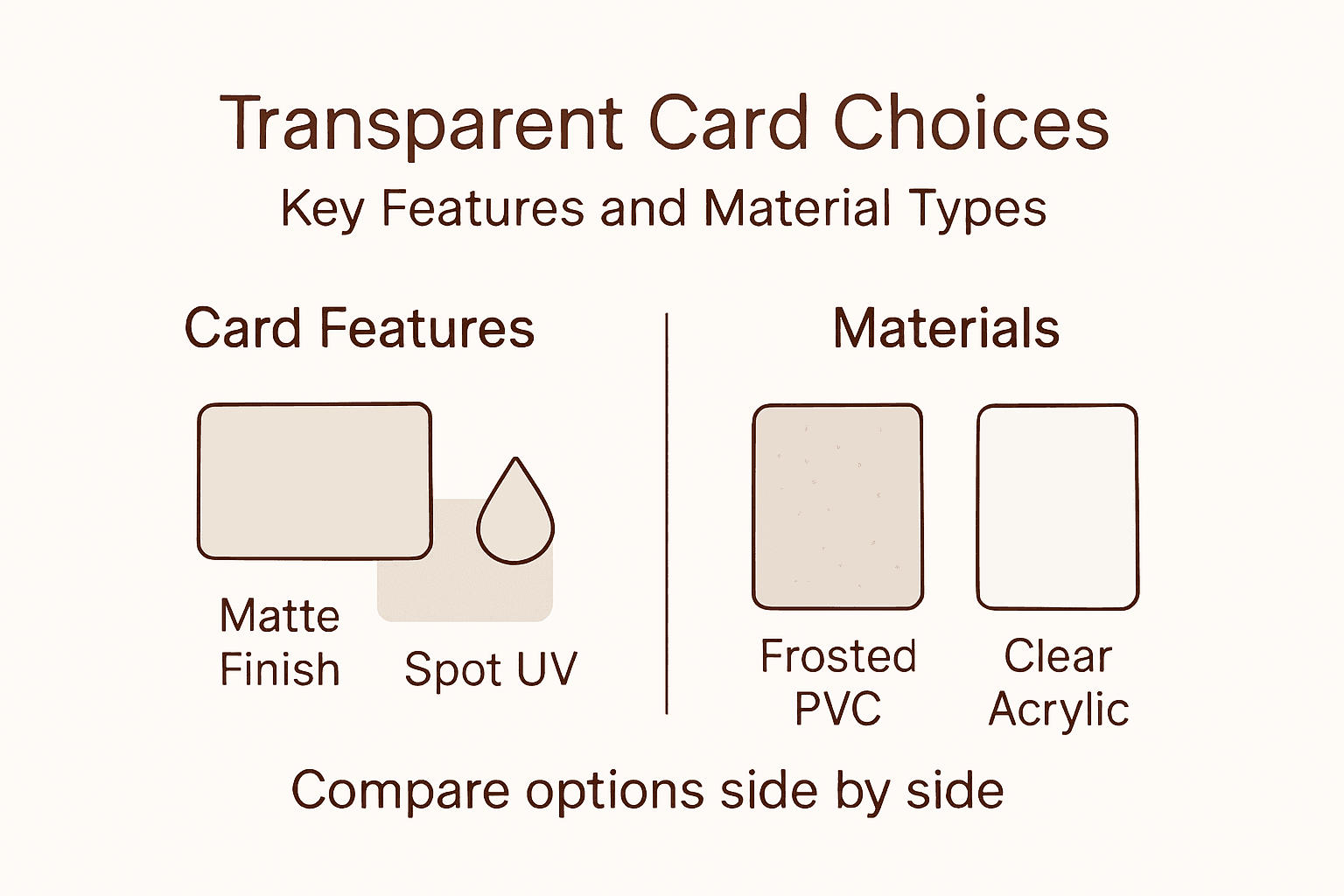 Infographic luxury business card features and materials