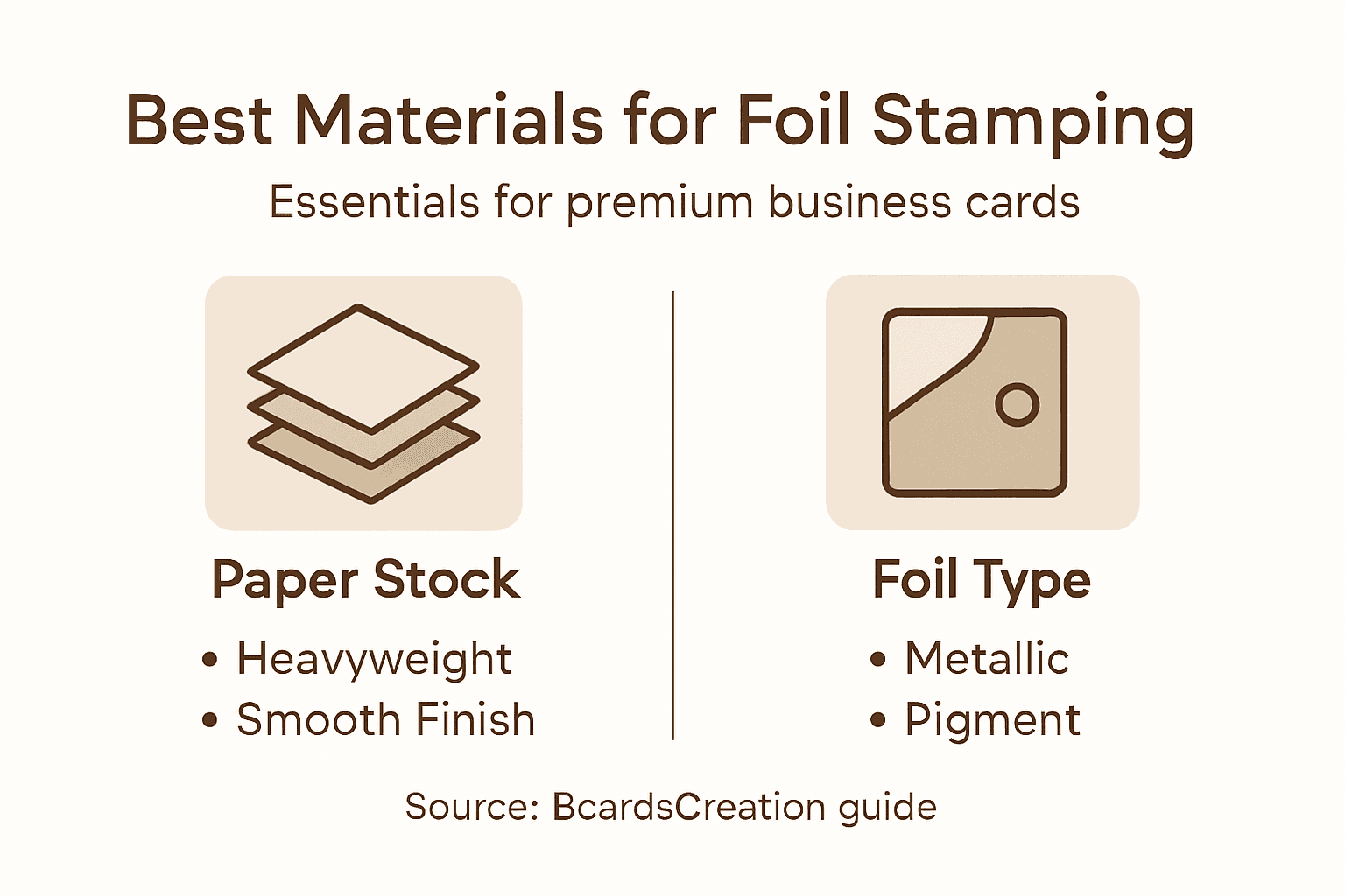 Infographic on foil stamping materials and types