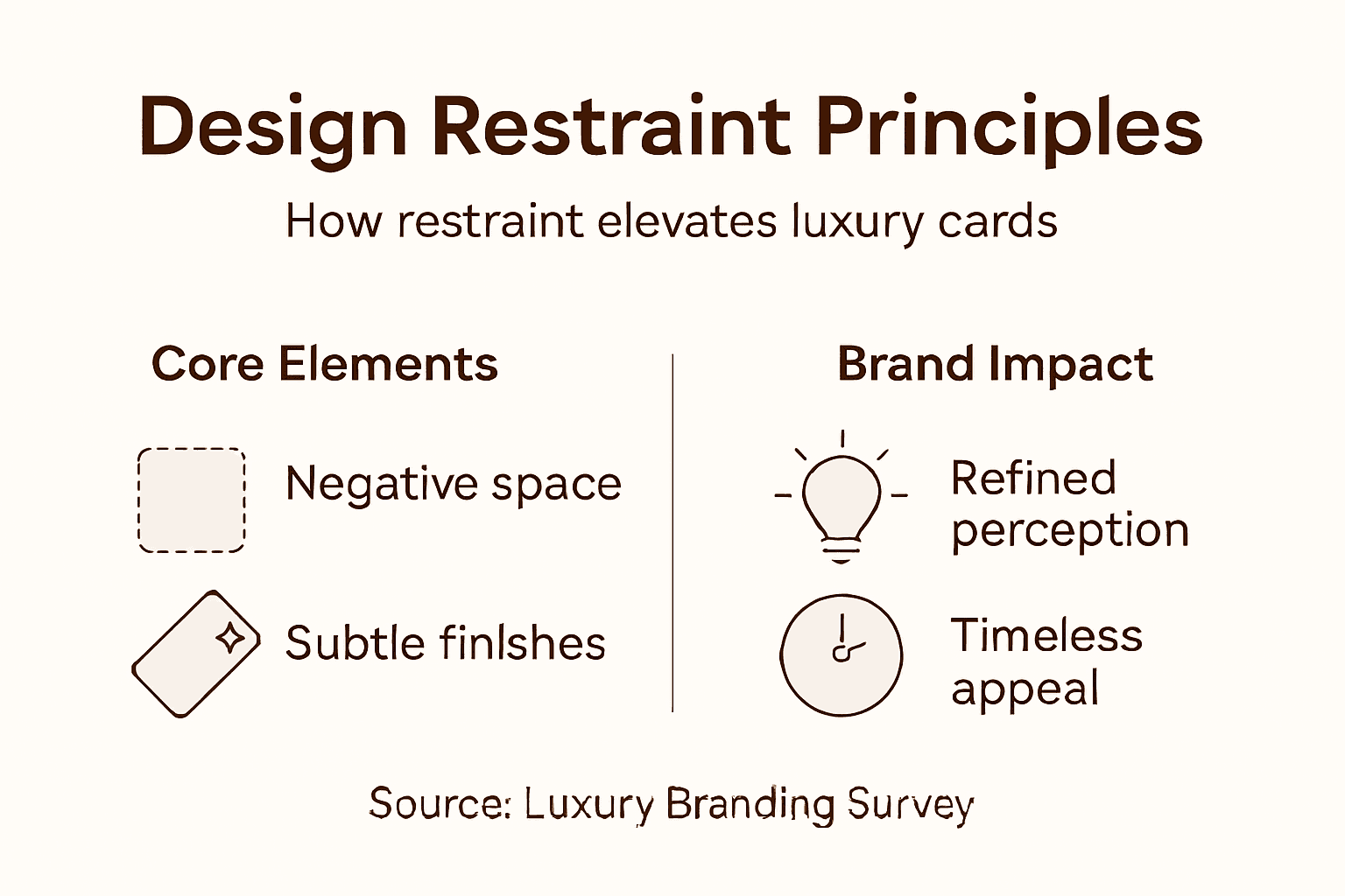 Infographic shows design restraint principles for business cards