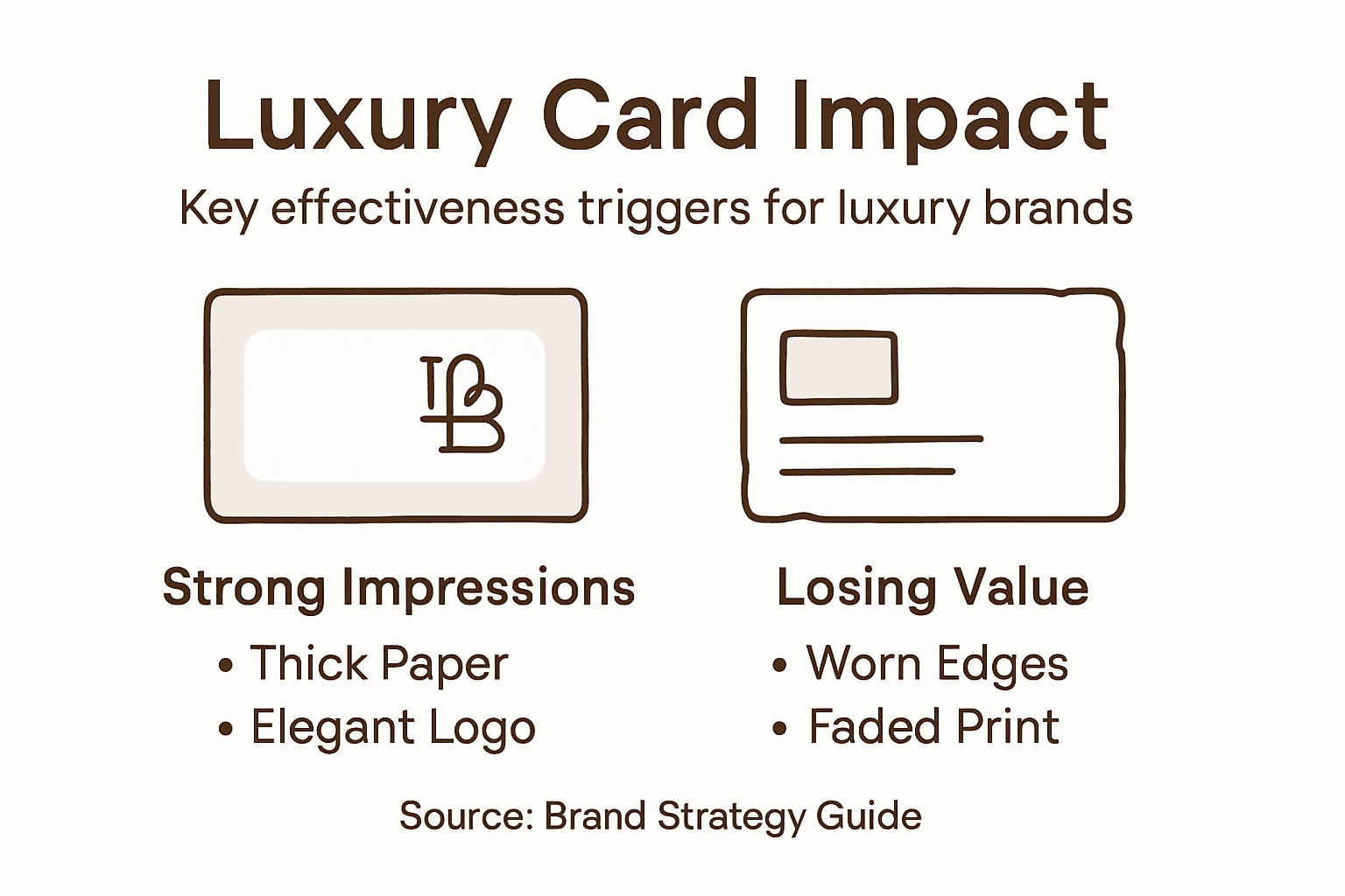 Infographic showing how luxury business cards lose impact