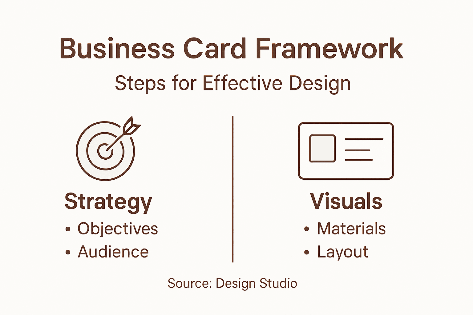 Infographic shows business card design steps
