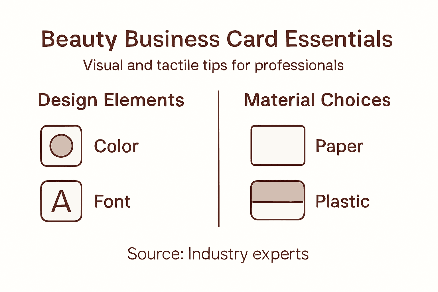 Infographic summarizing beauty card design tips