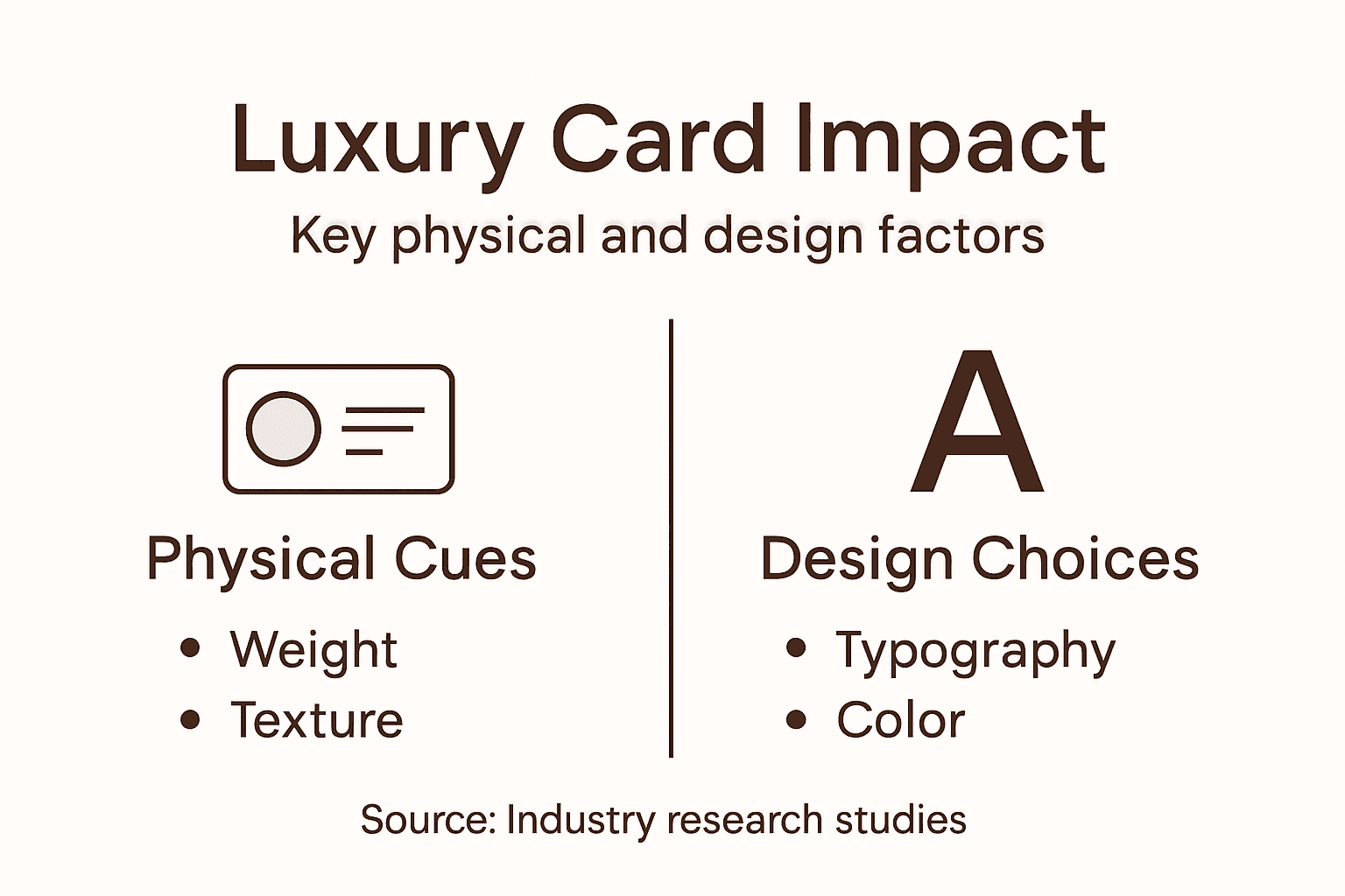 Infographic of luxury card design factors
