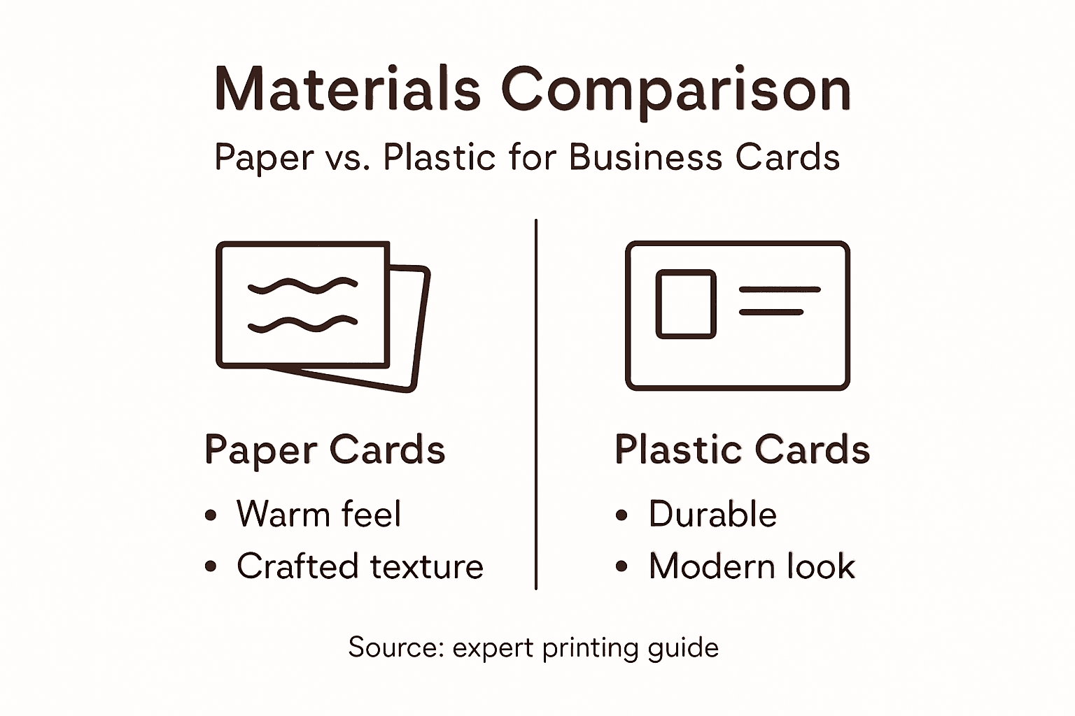 Infographic compares paper and plastic card features