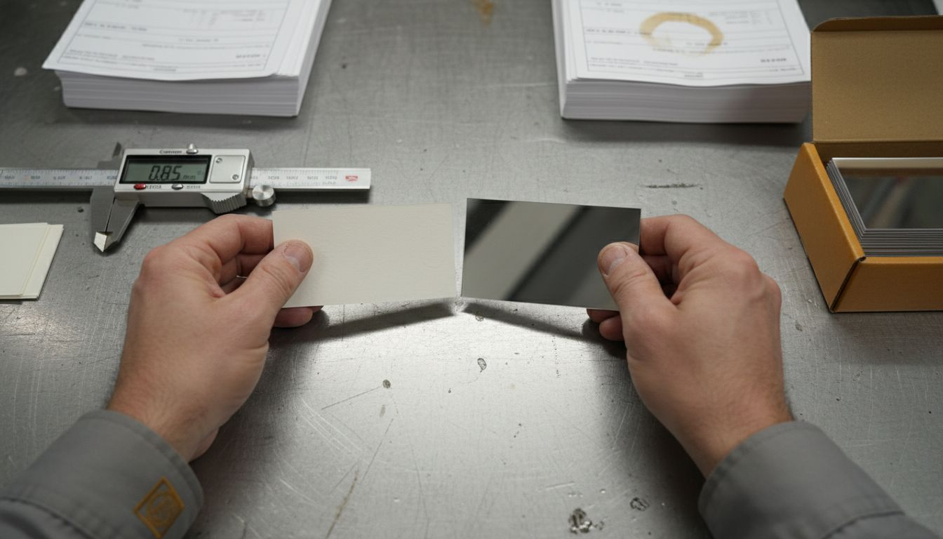 Comparing bend resistance of two business cards