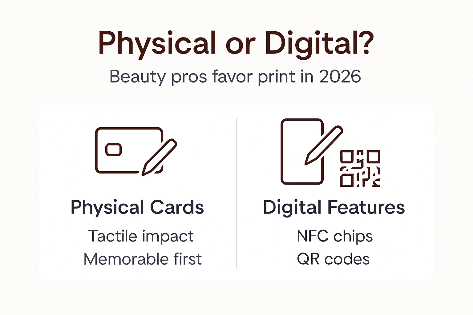 Infographic comparing physical and digital cards