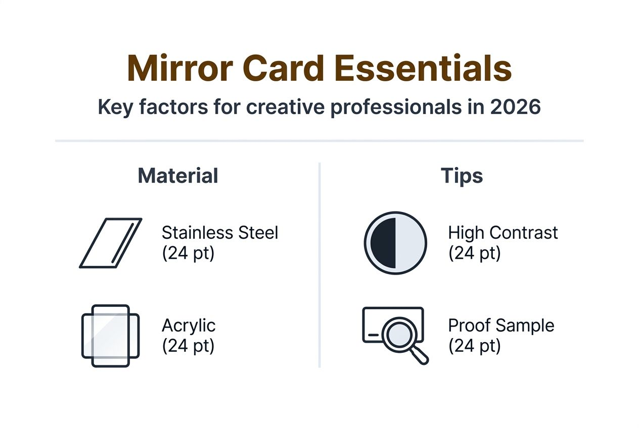 Infographic with mirror card design key points