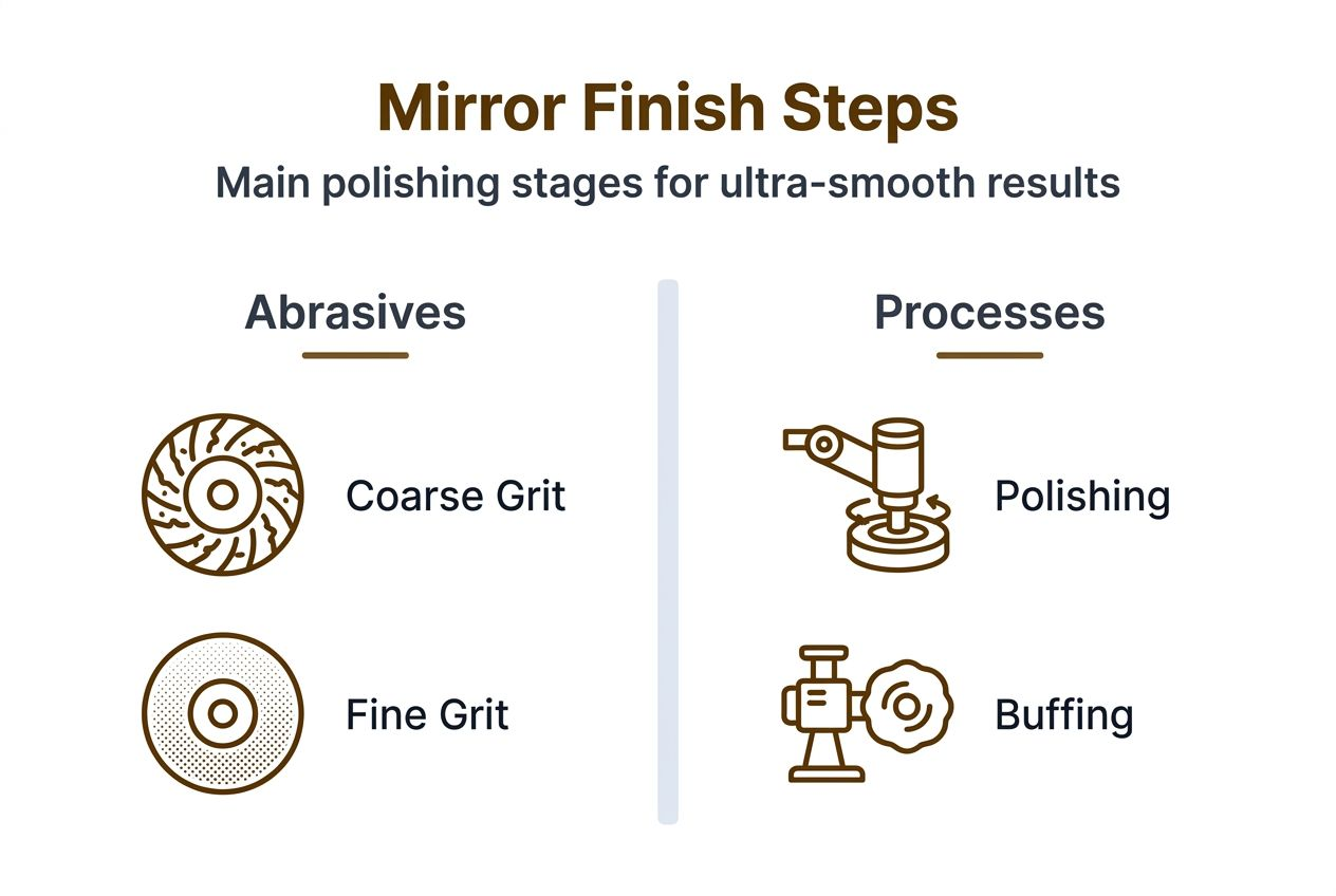 Infographic outlining main steps for mirror finish