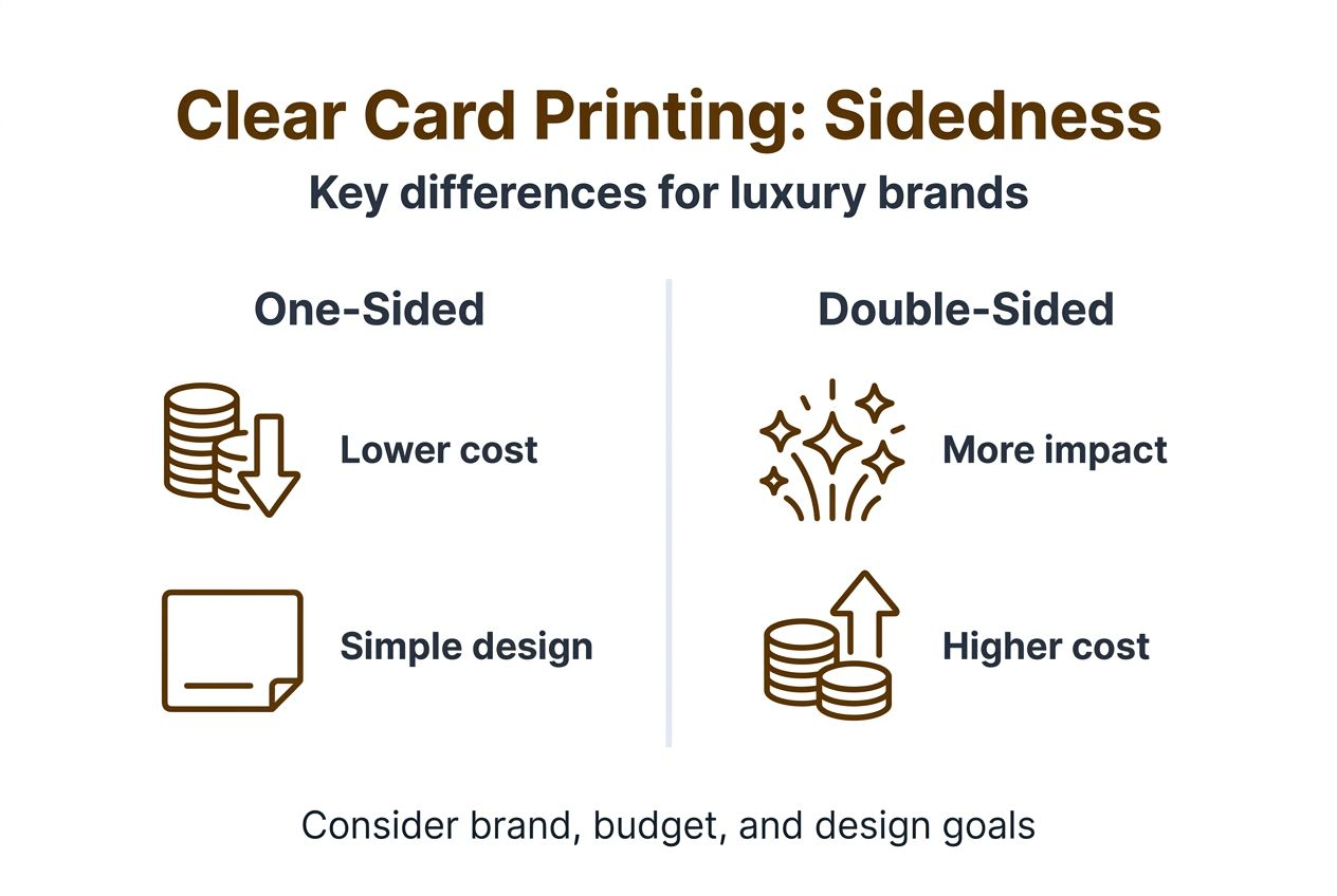 Infographic comparing one and double-sided clear cards