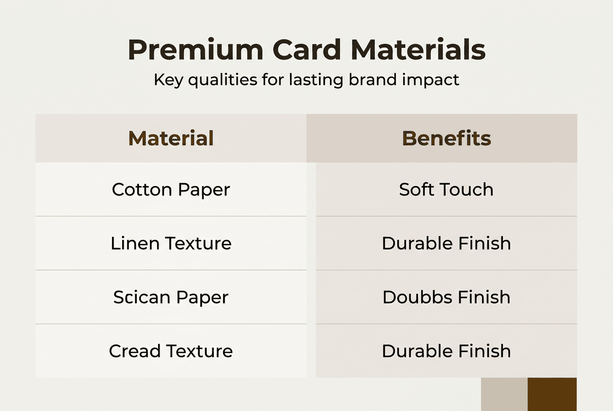 Infographic comparing card material benefits