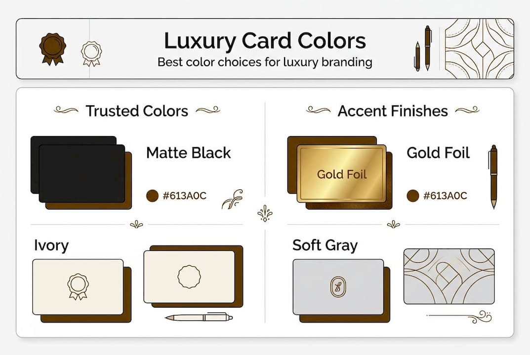 Infographic on luxury business card color choices