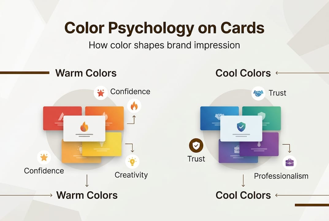 Infographic color psychology business card impact