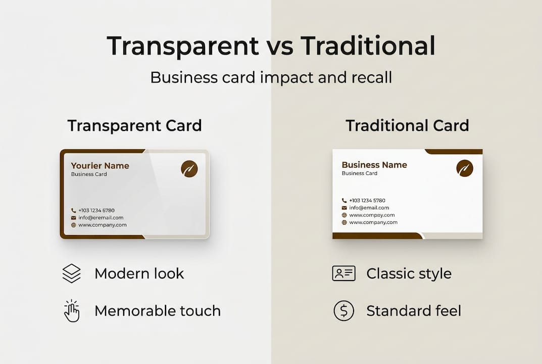 Infographic comparing business card impact