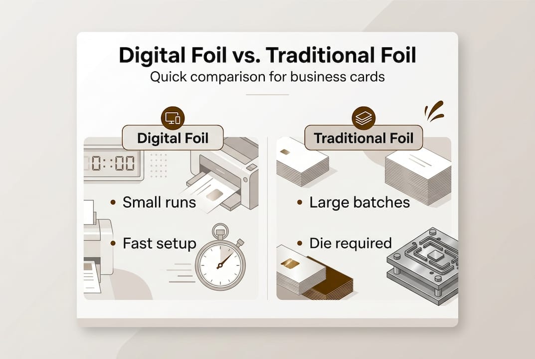 Infographic comparing digital and traditional foil