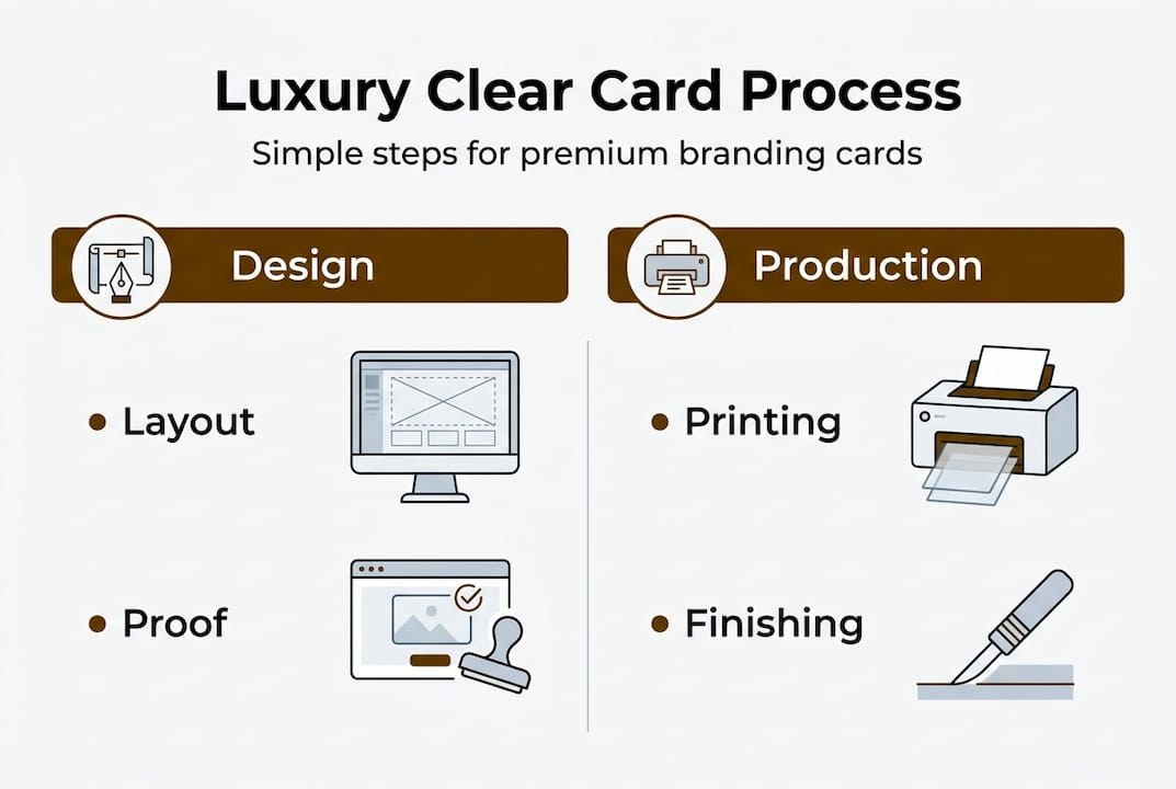 Infographic shows steps to make luxury clear cards