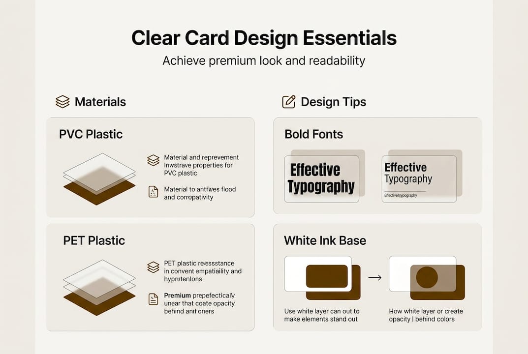 Infographic about clear card design essentials