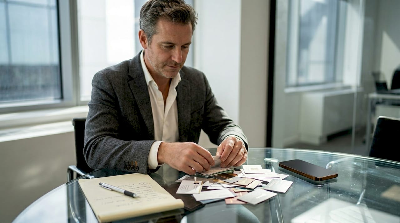 Professional sorting assorted business cards