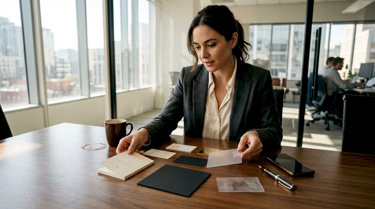 Luxury business card formats reviewed in meeting