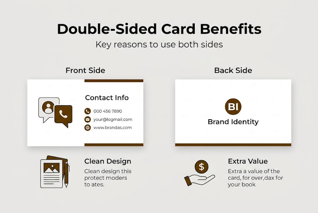 Infographic outlining double-sided card benefits