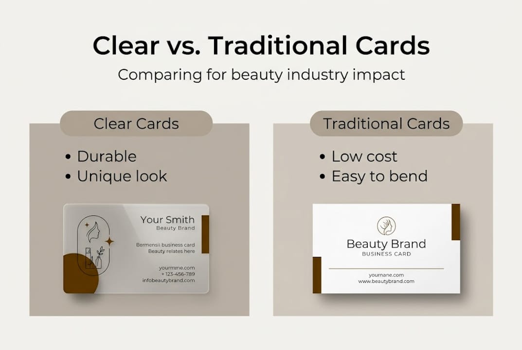 Infographic comparing clear and traditional cards
