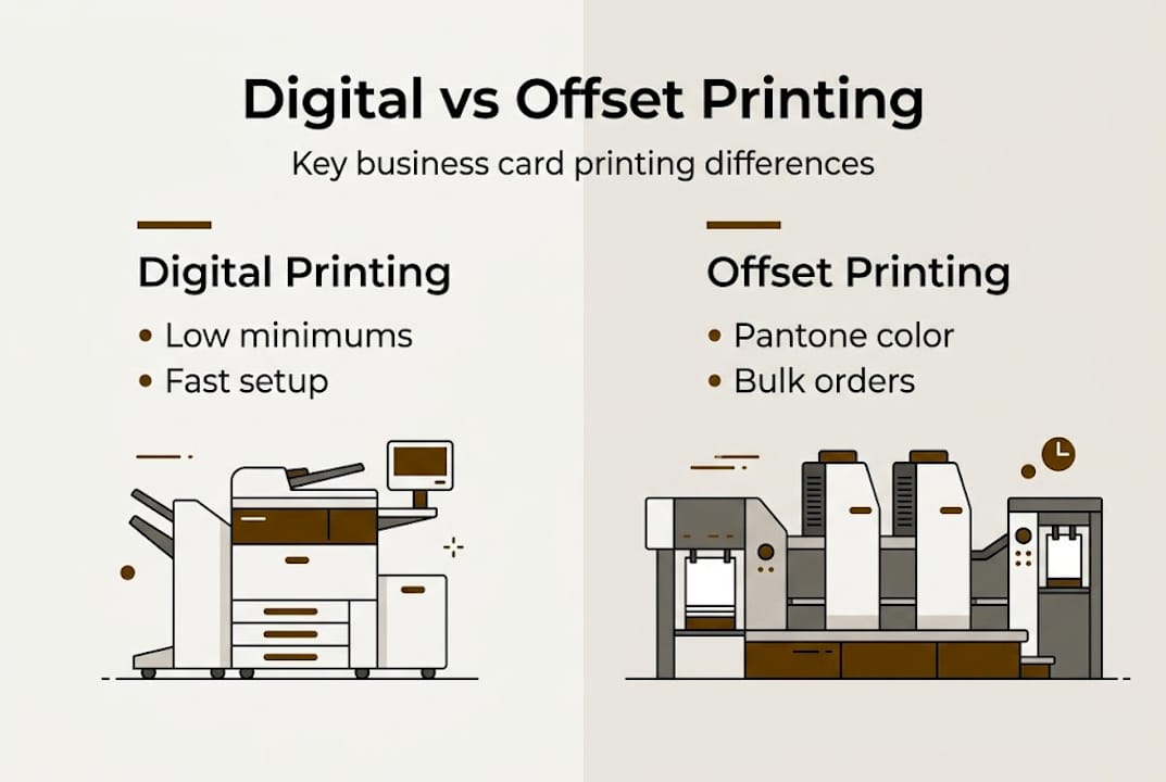 Infographic showing digital versus offset printing
