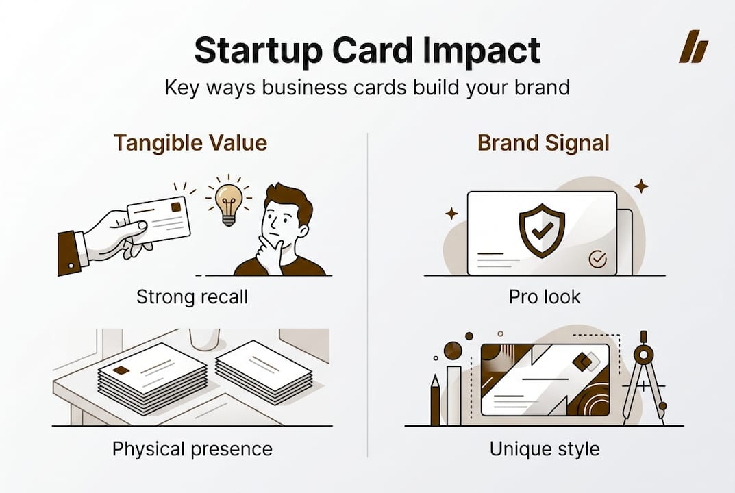 Infographic summary business card branding benefits