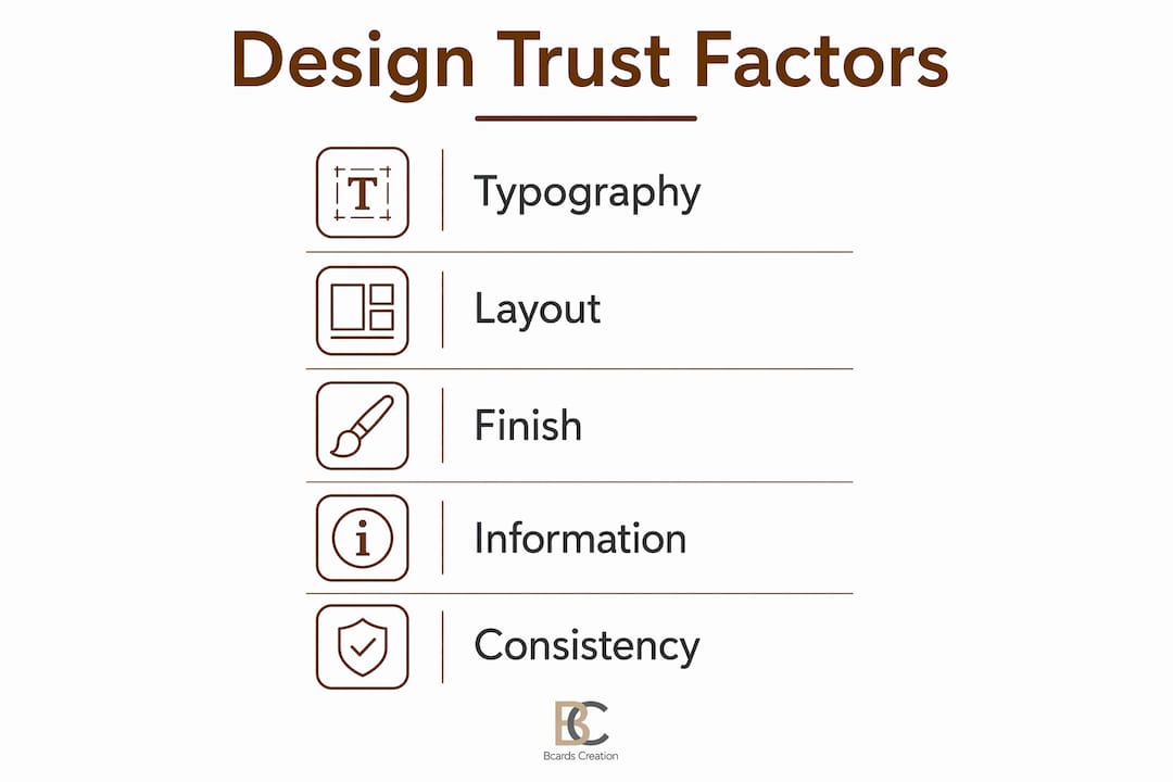 Infographic on design principles for business cards