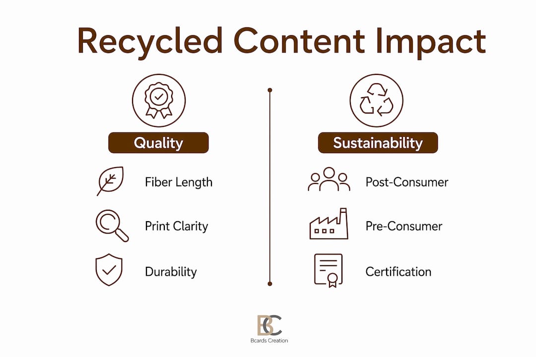 Infographic comparing recycled paper quality and sustainability