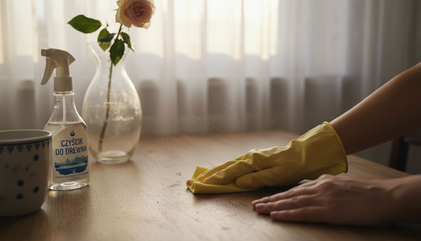 Czyszczenie powierzchni za pomocą rękawicy z mikrofibry