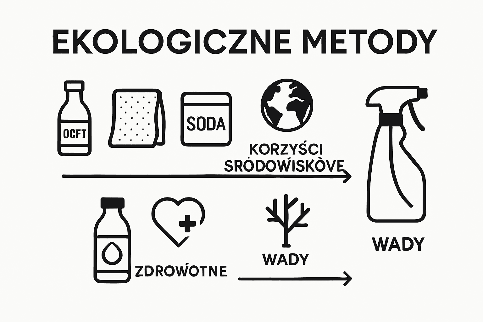 Infografika: porównanie ekologicznego i tradycyjnego sprzątania