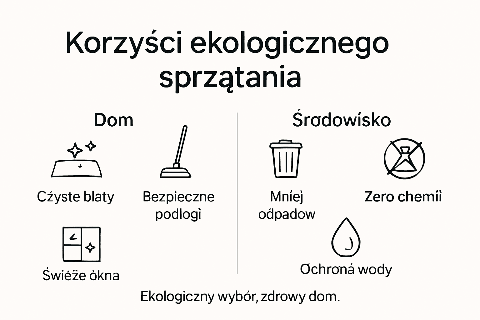 Infografika: zalety sprzątania bez użycia środków chemicznych