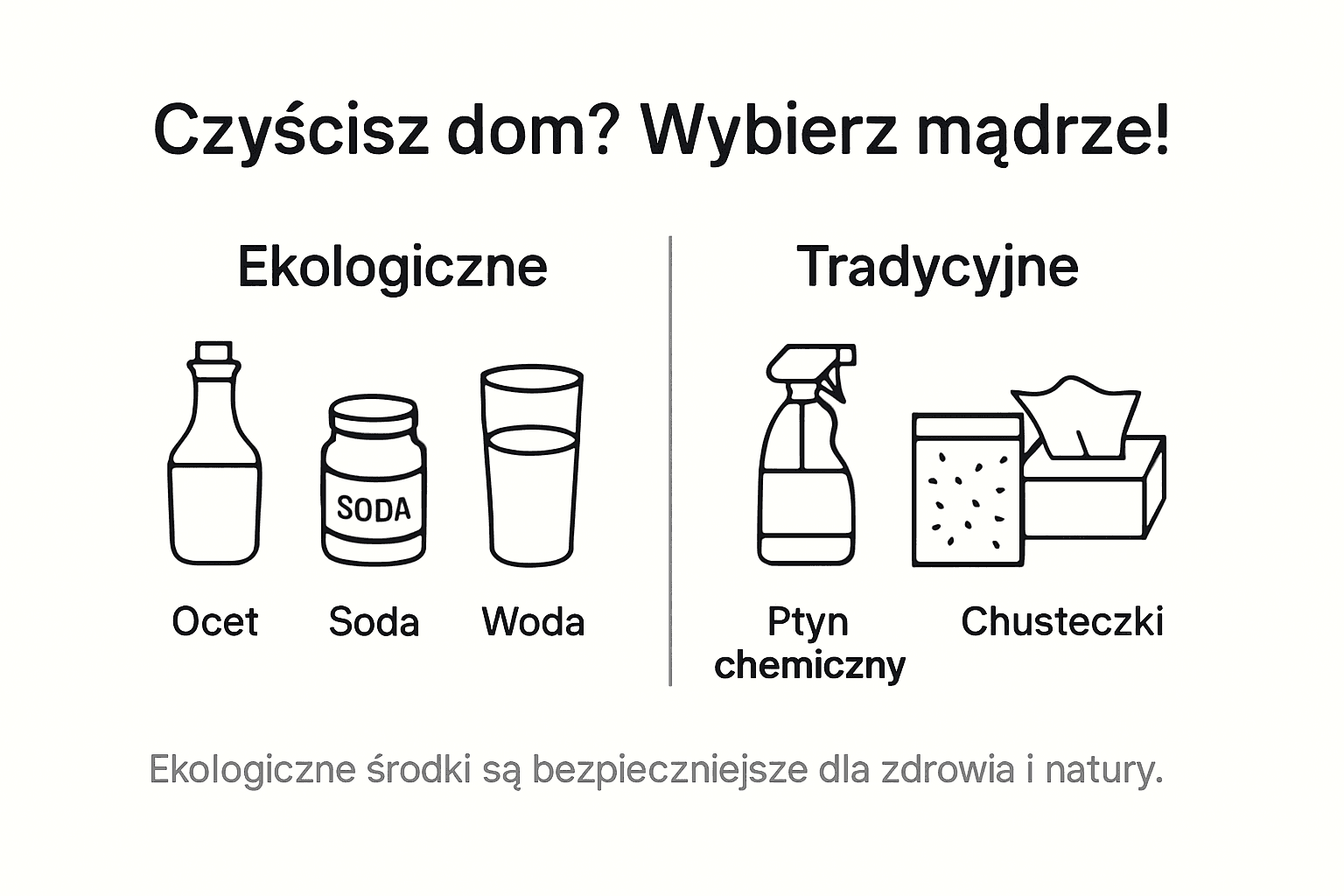 Infografika: Porównanie ekologicznych i konwencjonalnych środków czystości