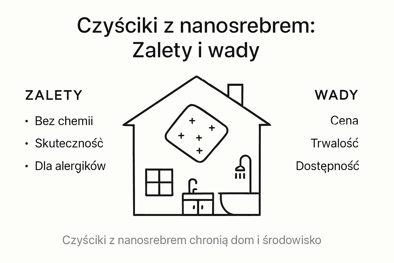 Infografika: plusy i minusy środków czyszczących z nanosrebrem