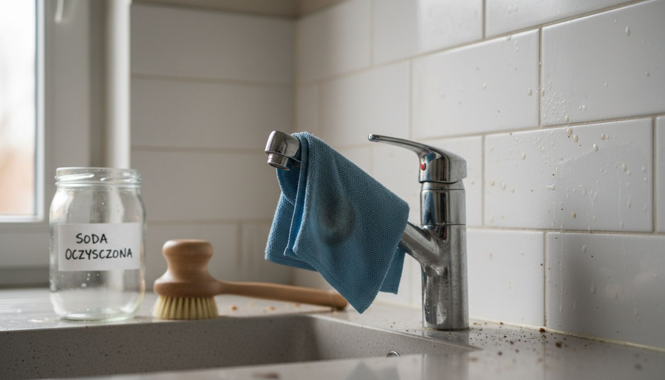 Ekologiczne akcesoria do sprzątania przy zlewie w kuchni