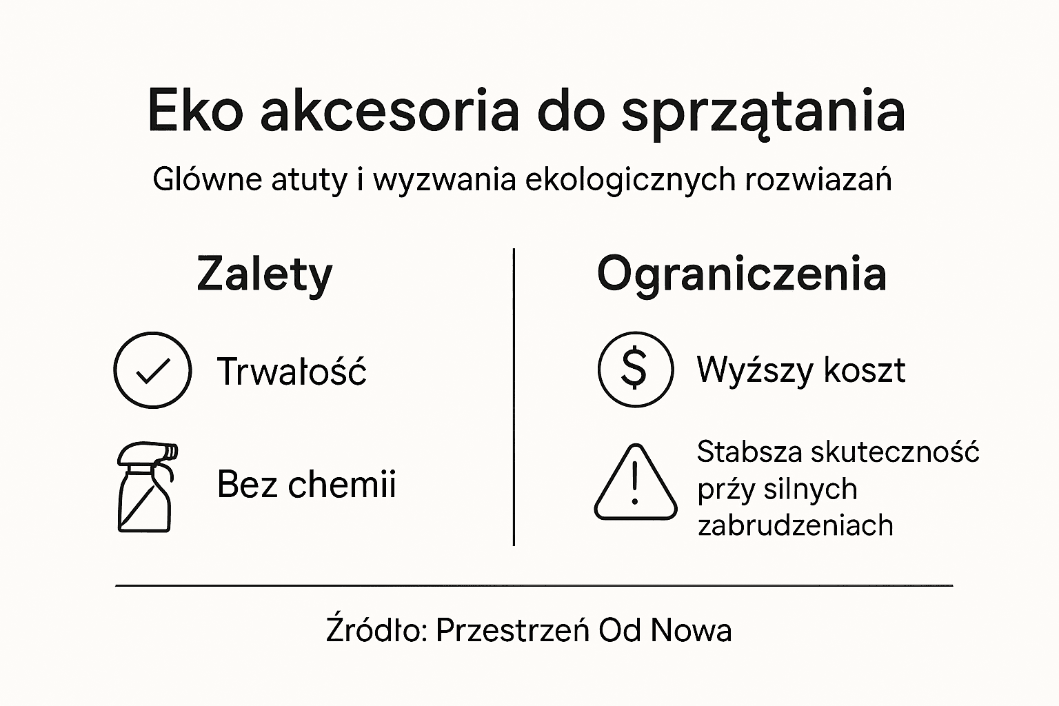 Grafika przedstawiająca zalety i wady ekologicznych akcesoriów