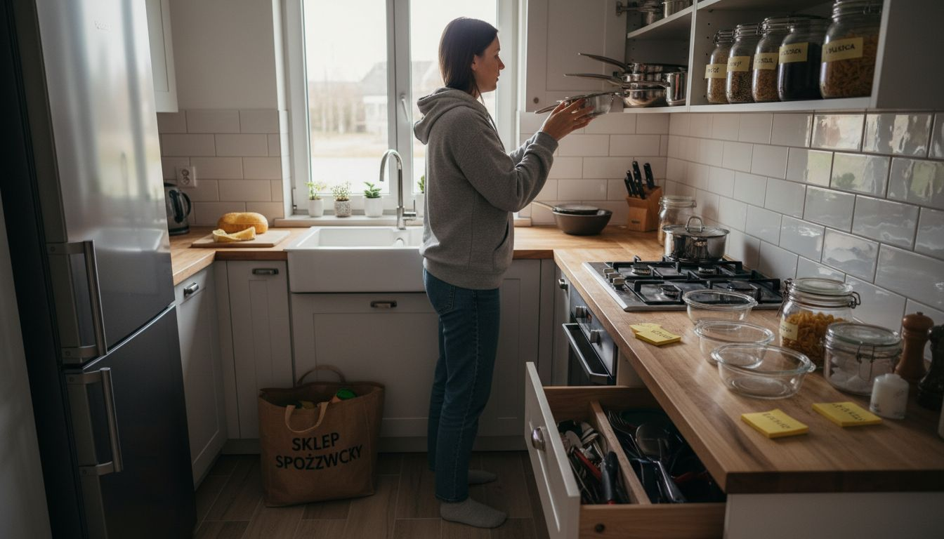 Funkcjonalny podział kuchni na strefy ułatwiające codzienne korzystanie z przestrzeni