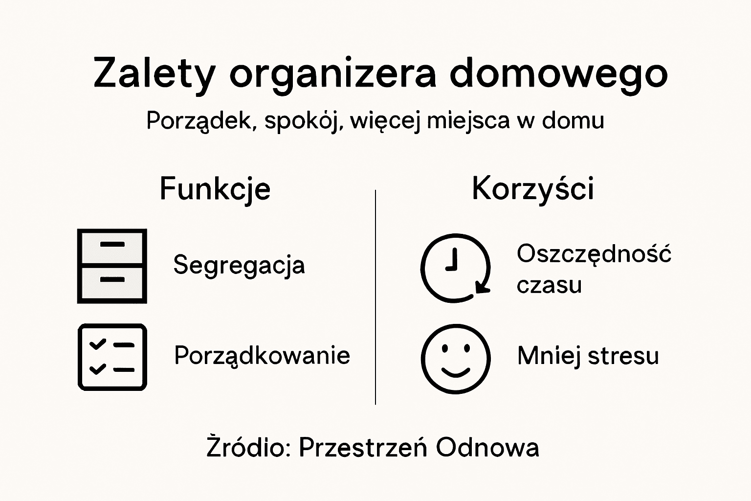 Infografika: jak organizer domowy ułatwia życie i jakie przynosi korzyści