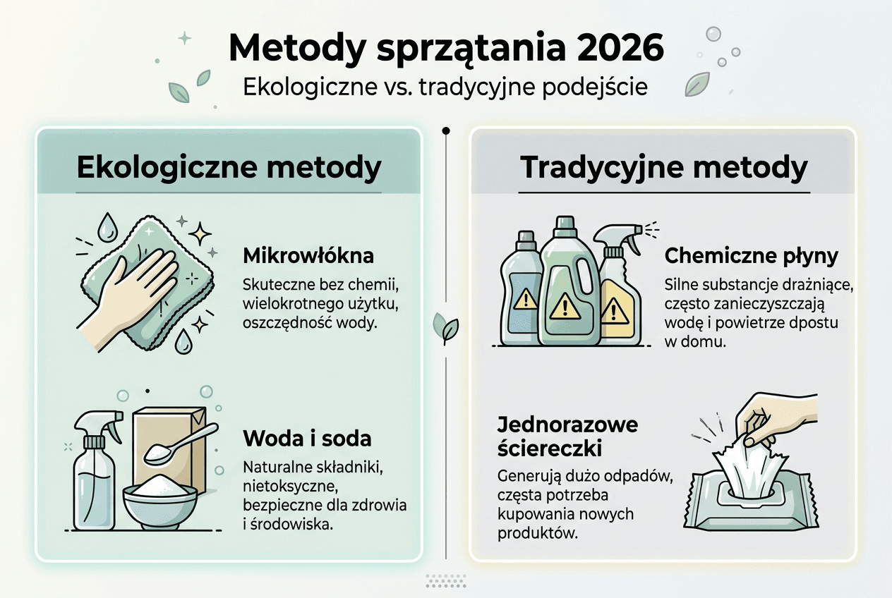 Ekologiczne sprzątanie kontra tradycyjne – co wybrać i dlaczego?