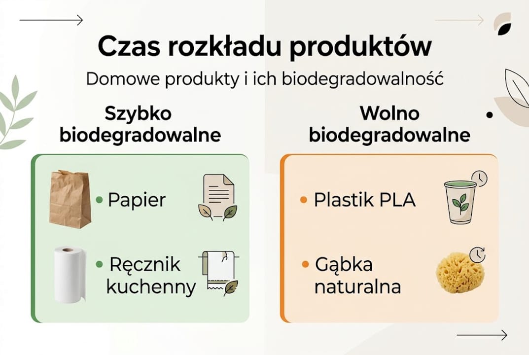 Grafika przedstawiająca, jak długo rozkładają się różne przedmioty używane na co dzień w domu