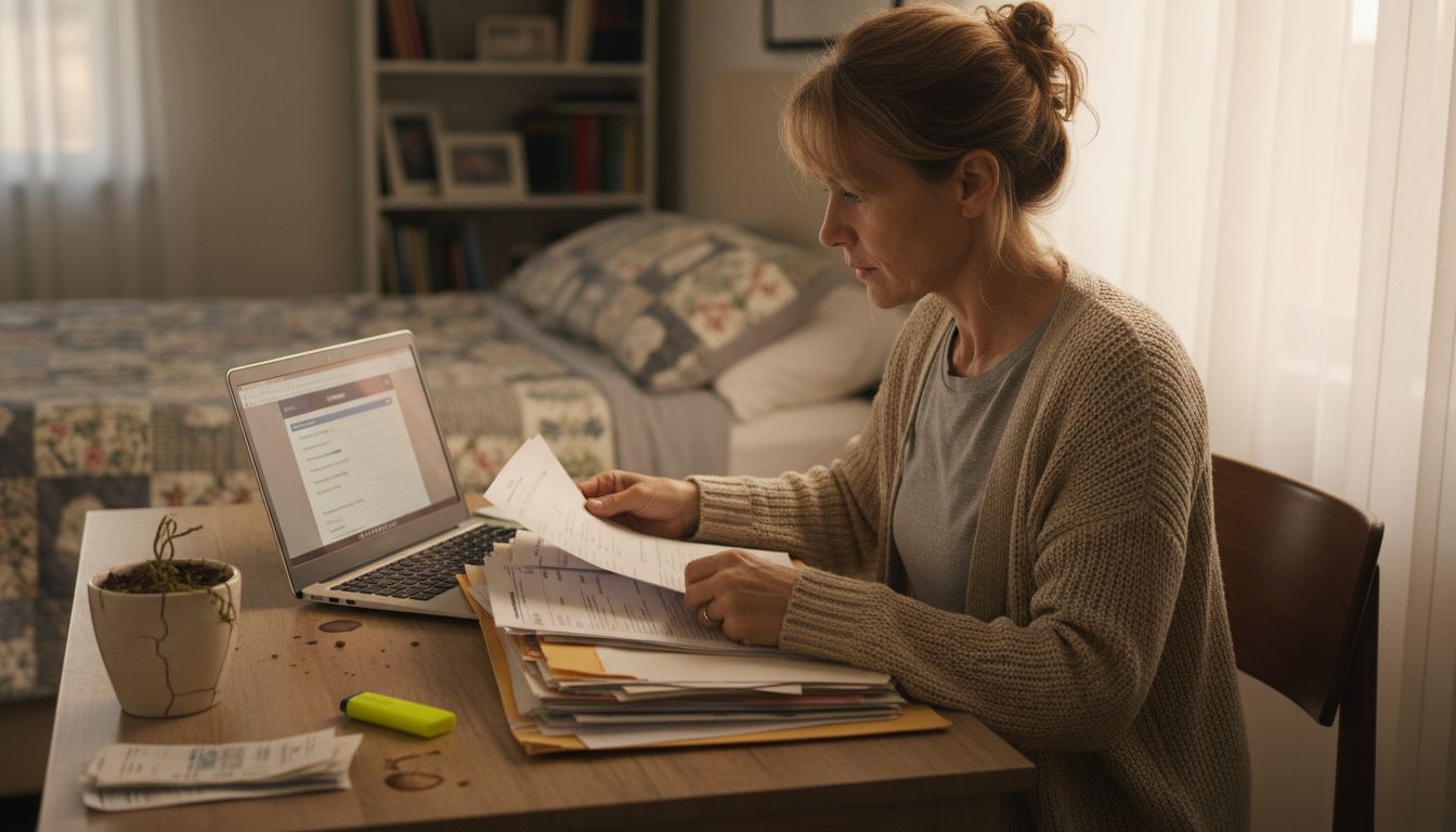 Woman completes insurance application at home