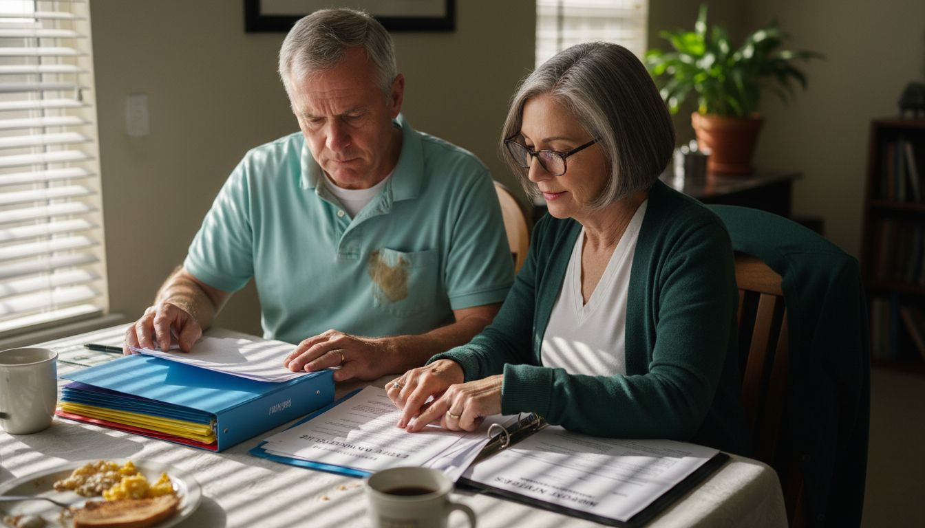 Family discussing financial planning at home