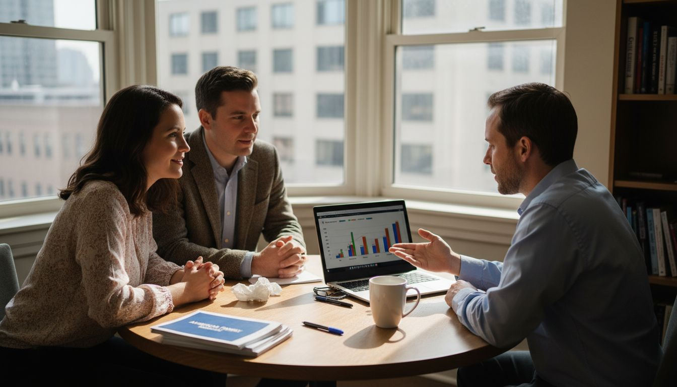 Family discussing term life insurance options