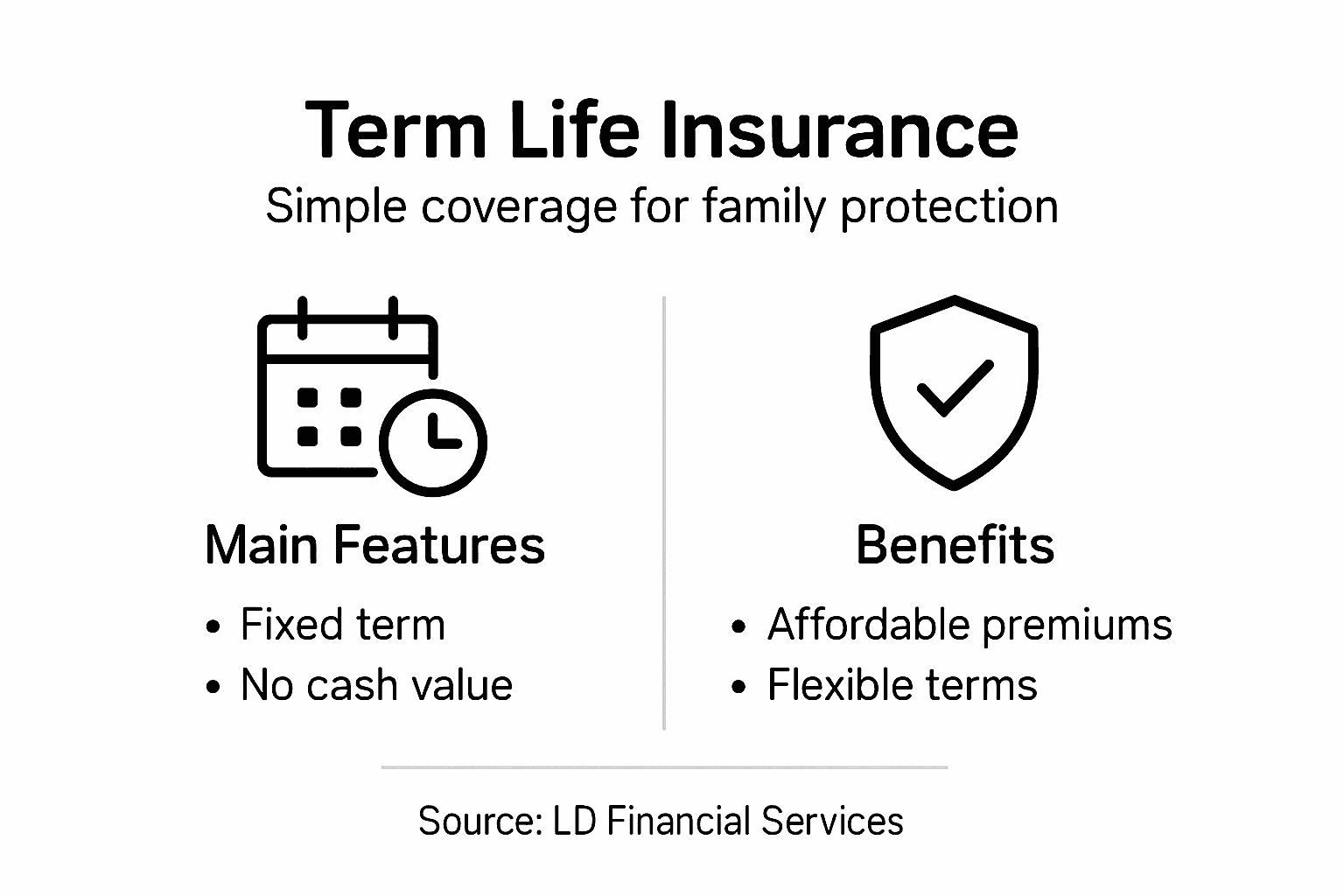 Infographic on term life insurance features